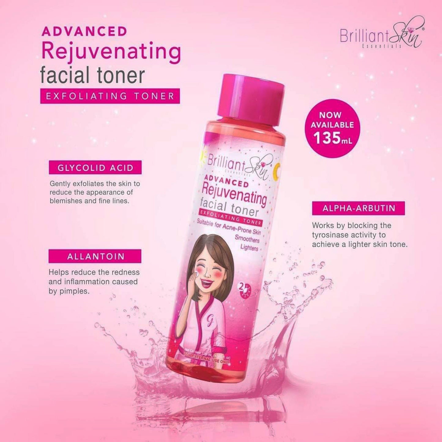 Brilliant Skin  Advanced REJUVENATING Facial Toner (135ML