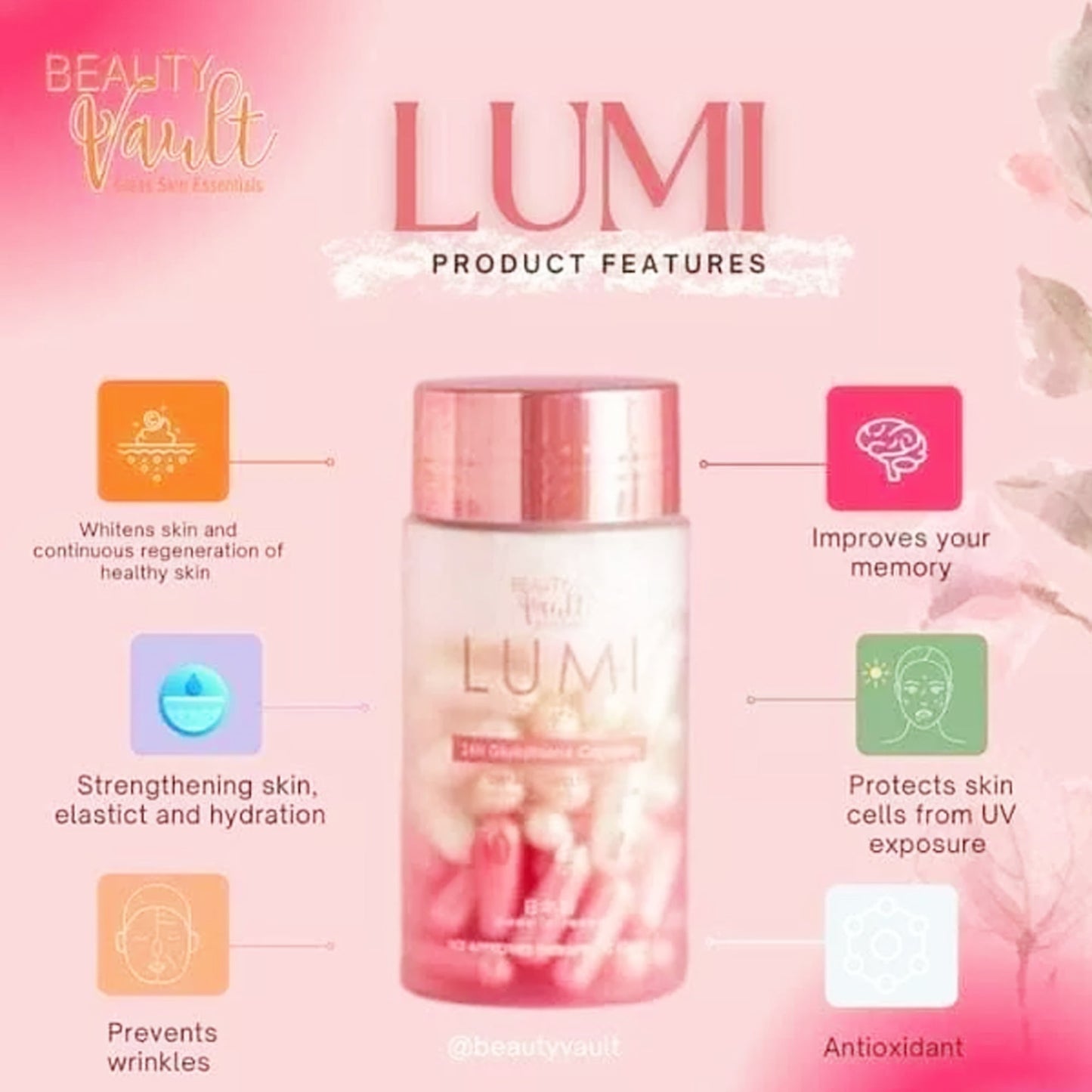 Beauty Vault LUMI 24H Glutathione Capsules