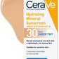 CeraVe Hydrating Mineral Sunscreen SPF 30 Face Sheer Tint